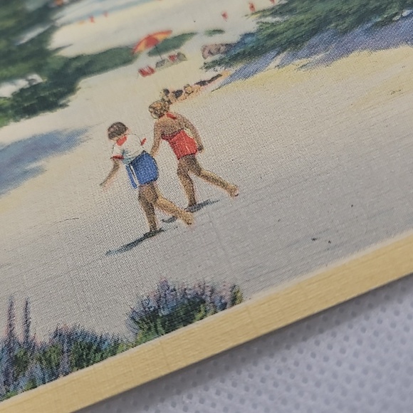 The Beach, Carmel, California Vintage Curt Teich Postcard - Picture 6 of 6